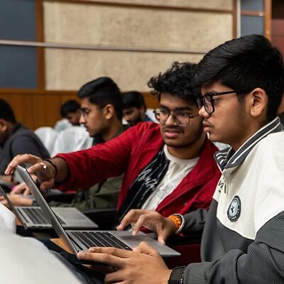 Students collaborating during a Zentiqa workshop